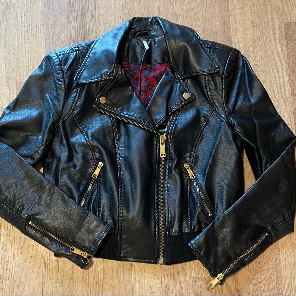 Lightly used Free People vegan leather jacket.